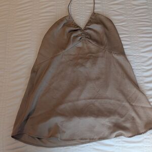 Signature Tan Gathered Dress